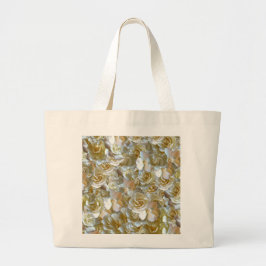 Bolsa Tote Grande Elegante Rosa Floral Padrão Petal