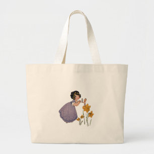 Bolsa Tote Grande Elfo de Jardim Narciso Terra das Fadas Primavera P