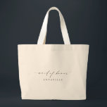 Bolsa Tote Grande Ellesmere Minimalist Wedding Maid Of Honor<br><div class="desc">Welcome your Maid Of Honor with a personalized gift. This maid of honor wedding welcome tote bag features a minimalist design with a script calligraphy heading. Customize each bag with your maid of honor's name. The script heading is an image that cannot be edited. For more advanced customization of this...</div>