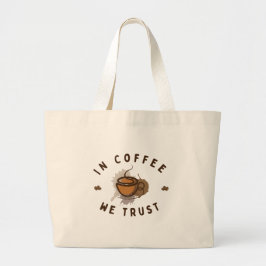 Bolsa Tote Grande Em Café nós confiamos engraçado