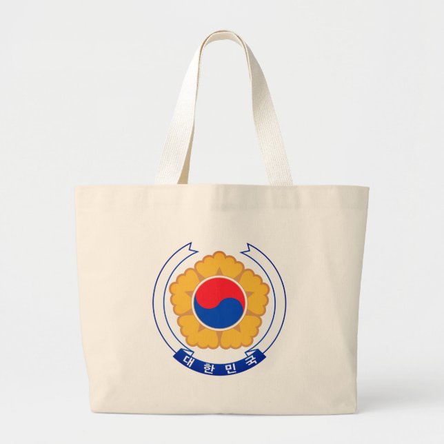 Bolsa Tote Grande Emblema da República da Coreia (Frente)
