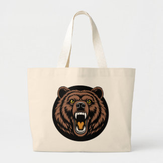 Bolsa Tote Grande Emblema do Poder do Urso Rugindo