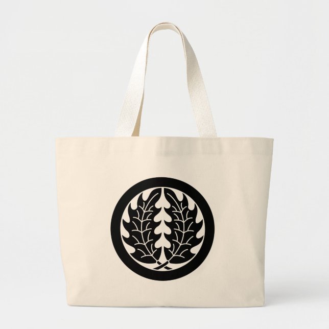 Bolsa Tote Grande Embrulhando folhas sagradas em círculo (Frente)