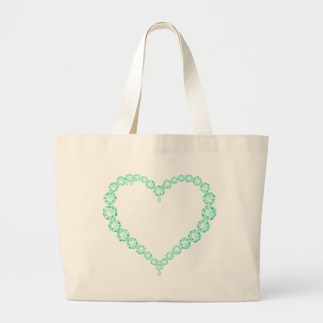 Bolsa Tote Grande Emerald Jewel Heart (Frente)