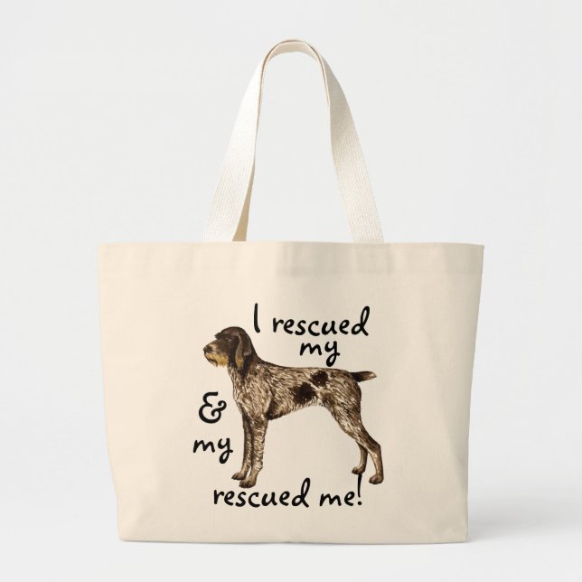 Bolsa Tote Grande Emergir Ponteiro Alemão Wirehaired (Frente)