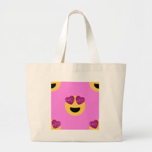Bolsa Tote Grande emoji do coração