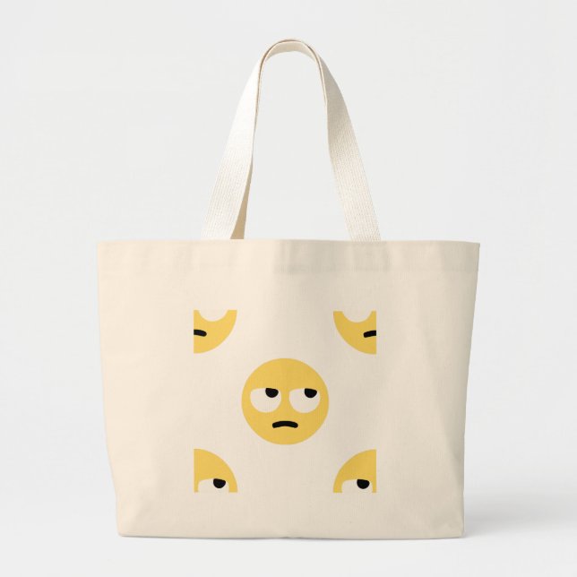 Bolsa Tote Grande emoji eye roll (Frente)