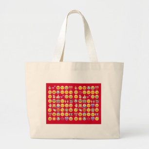 Bolsa Tote Grande emoji vermelho