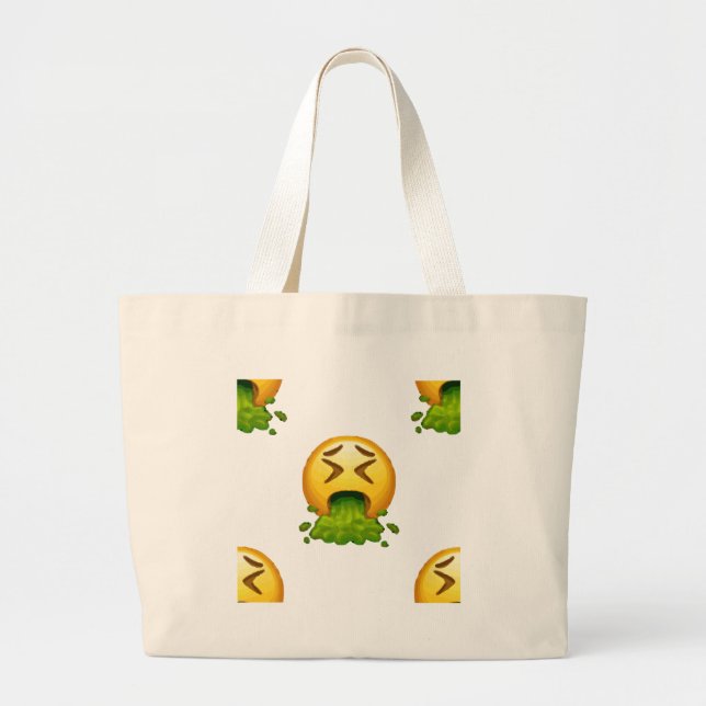 Bolsa Tote Grande emoji vomitando (Frente)