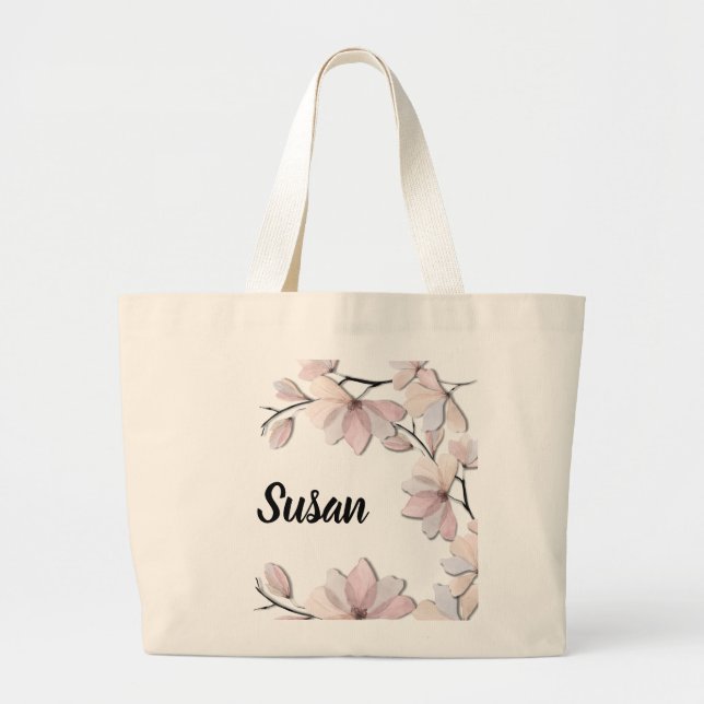 Bolsa Tote Grande Encantando Magnolia Blossom Toalha (Frente)