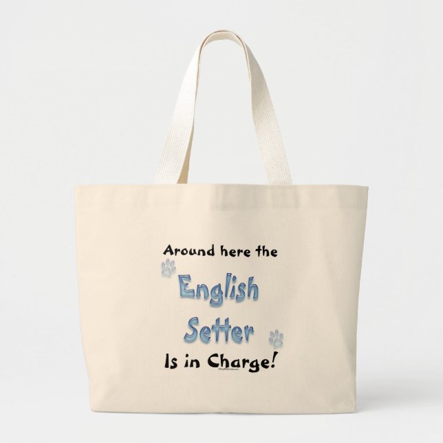 Bolsa Tote Grande Encargo do Setter Inglês (Frente)