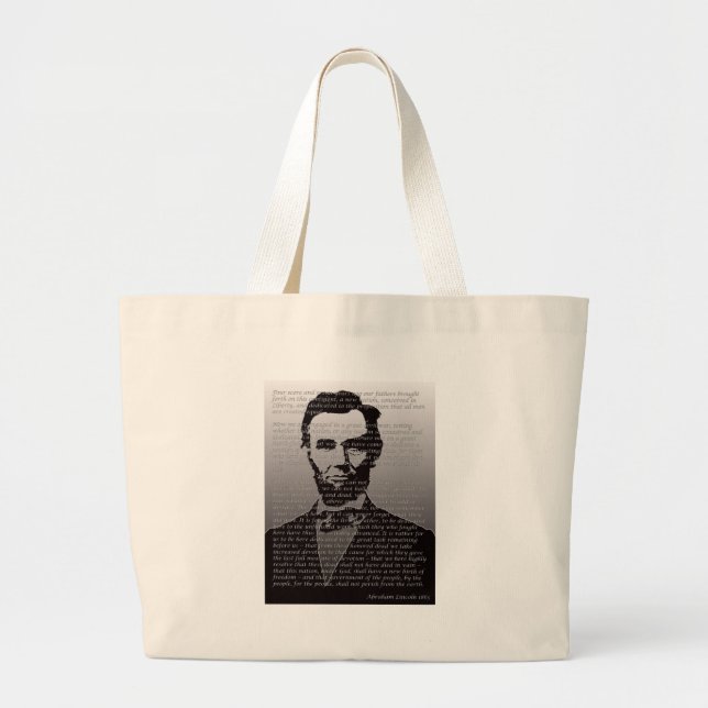 Bolsa Tote Grande Endereço de Abe Lincoln Gettysburg (Frente)