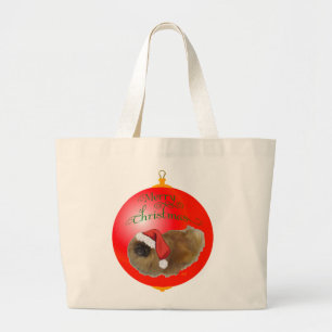 Bolsa Tote Grande Enfeite de Natal do Pequinês