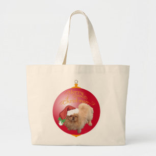 Bolsa Tote Grande Enfeite de Natal do Pequinês