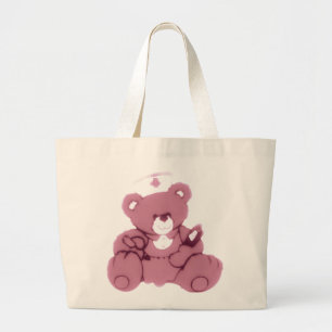 Bolsa Tote Grande Enfermeira De Urso De Teddy A Rosa