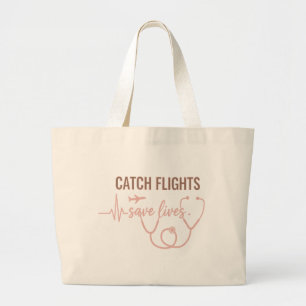 Bolsa Tote Grande Enfermeira de Viagem Boho Salva Vidas
