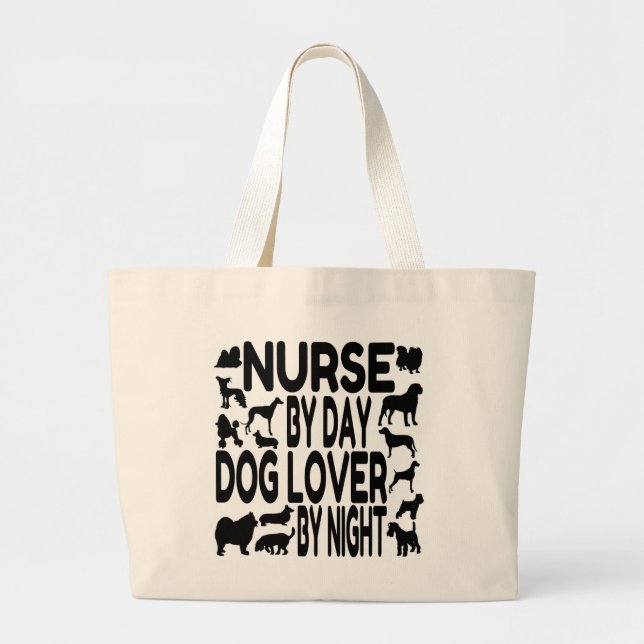 Bolsa Tote Grande Enfermeira do cão (Frente)