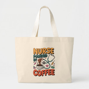 Bolsa Tote Grande Enfermeira Energizada por Café