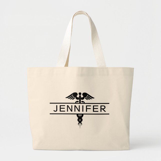 Bolsa Tote Grande Enfermeira Personalizada Médica Grande (Frente)