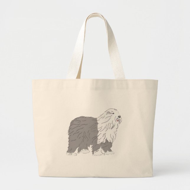 Bolsa Tote Grande English Sheepdog (Frente)