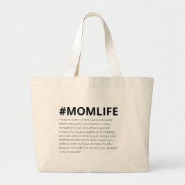 Bolsa Tote Grande Engraçado Bem-vindo à Mãe Hashtag