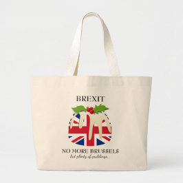 Bolsa Tote Grande Engraçado | BREXIT Bruxelas | Pudim de Natal