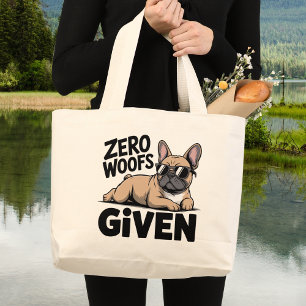 Bolsa Tote Grande Engraçado Bulldog Francês Antisocial