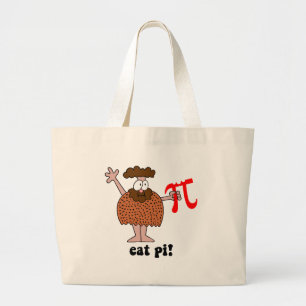 Bolsa Tote Grande Engraçado coma a matemática do pi