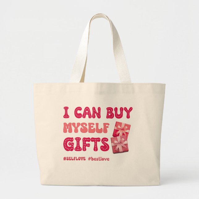 Bolsa Tote Grande Engraçado Dia de os namorados Autoamor (Frente)