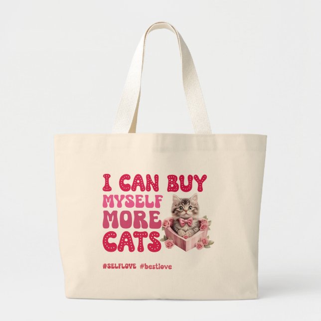 Bolsa Tote Grande Engraçado Dia de os namorados Autoamor (Frente)