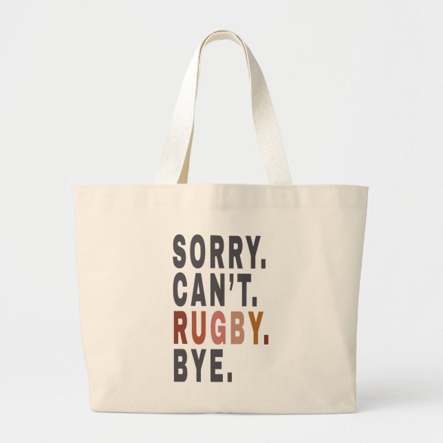 Bolsa Tote Grande Engraçado Rugby Weekender , para o Rugby Mãe, Dom  (Frente)