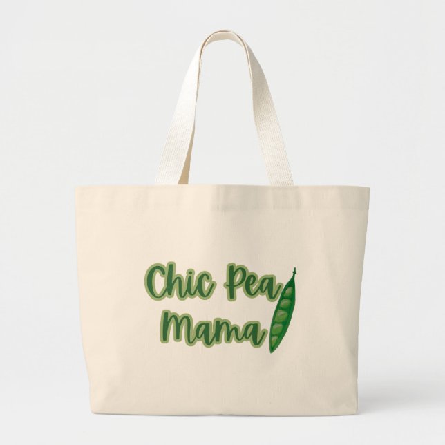 Bolsa Tote Grande Engraçado Vegan Chic Pea Mama Mulheres (Frente)