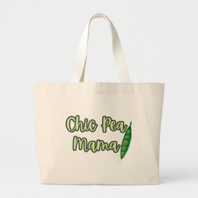 Bolsa Tote Grande Engraçado Vegan Chic Pea Mama Mulheres (Frente)