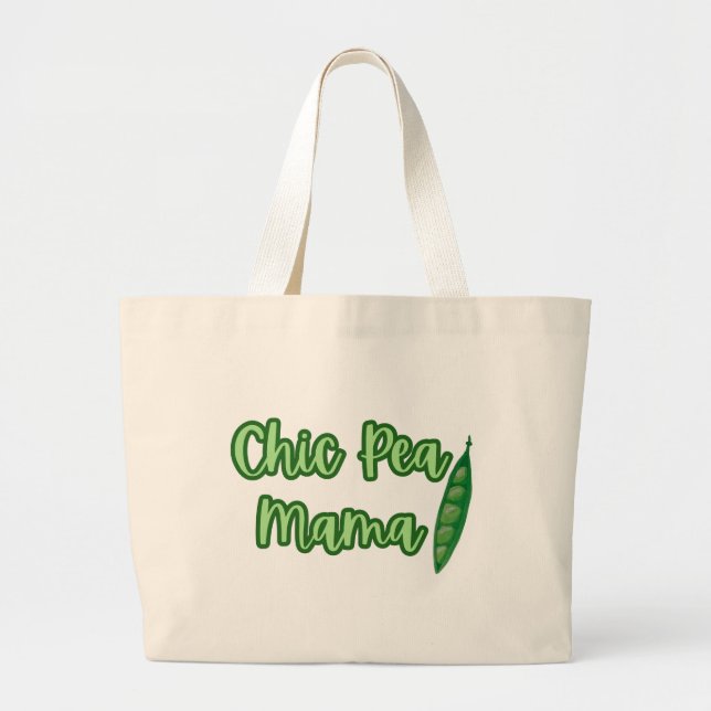 Bolsa Tote Grande Engraçado Vegan Chic Pea Mama Mulheres (Frente)