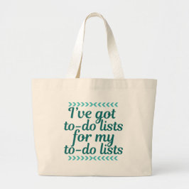 Bolsa Tote Grande Engraçado Workaholic To Do List