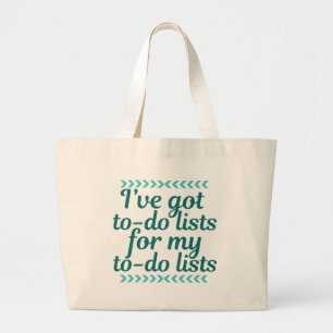 Bolsa Tote Grande Engraçado Workaholic To Do List