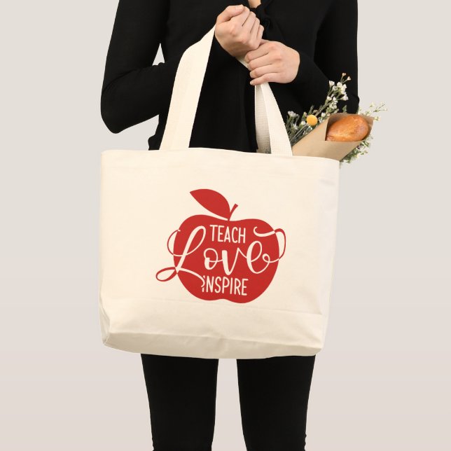 Bolsa Tote Grande Ensine o amor inspiram (Frente (produto))