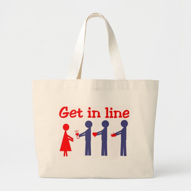 Bolsa Tote Grande Entrar na linha (Frente)