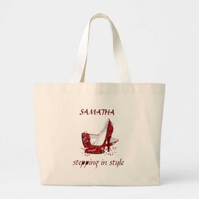 Bolsa Tote Grande Entre com Estilo, Carregue com Graça Tote (Frente)