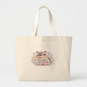 Bolsa Tote Grande Entrega Especial Fofa Kawaii Gato Rosa Pastel Negó