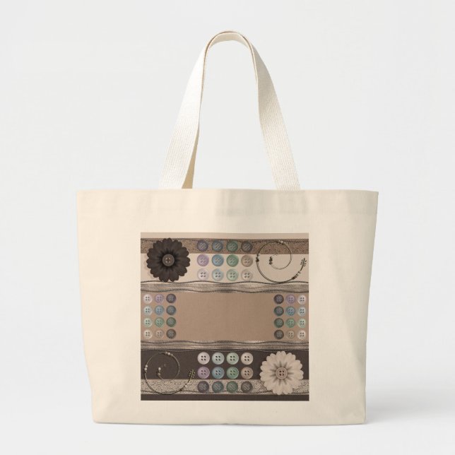 Bolsa Tote Grande Entusiasta Sewing (Frente)