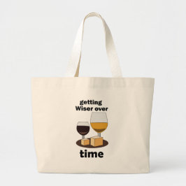 Bolsa Tote Grande Envelhecido à Perfeição Ficando Mais Sábio com o T