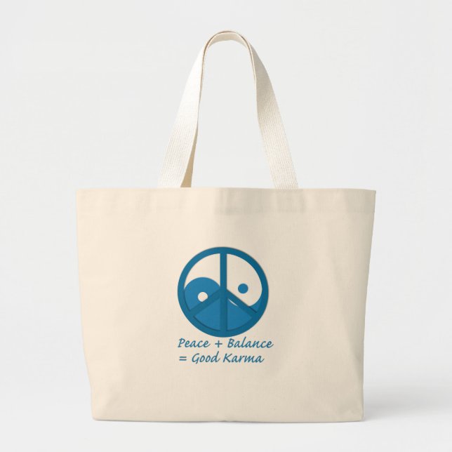 Bolsa Tote Grande Equação para o Bom Karma (Frente)