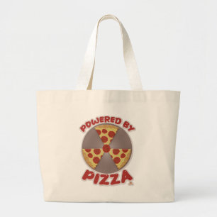 Bolsa Tote Grande Equipado Com Pizza Engraçado Design de Comida De T