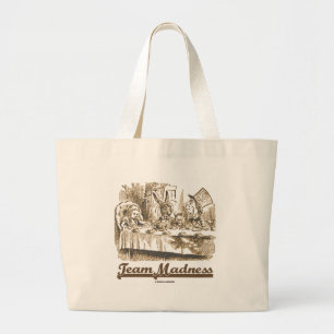 Bolsa Tote Grande Equipe Madness Wonderland Mad Tea Party Humor