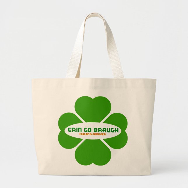 Bolsa Tote Grande Erin Go Braugh Ireland Forever (Frente)
