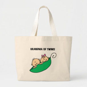 Bolsa Tote Grande Ervilhas em uma avó do vagem dos gêmeos