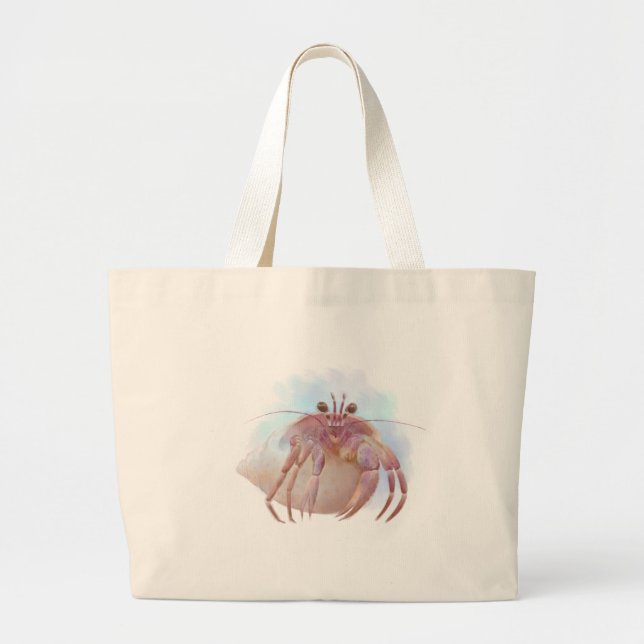 Bolsa Tote Grande Esboço de caranguejo-eremita-bonito (Frente)