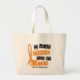 Bolsa Tote Grande Esclerose múltipla do MS eu visto a laranja para