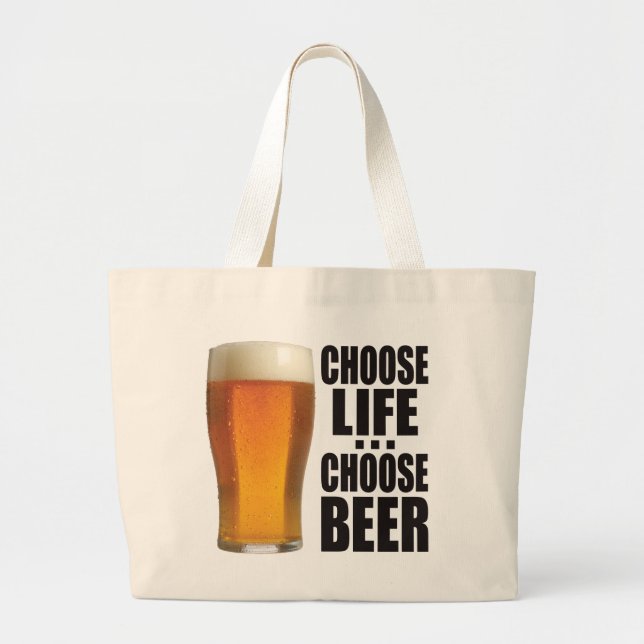 Bolsa Tote Grande Escolha a cerveja (Frente)